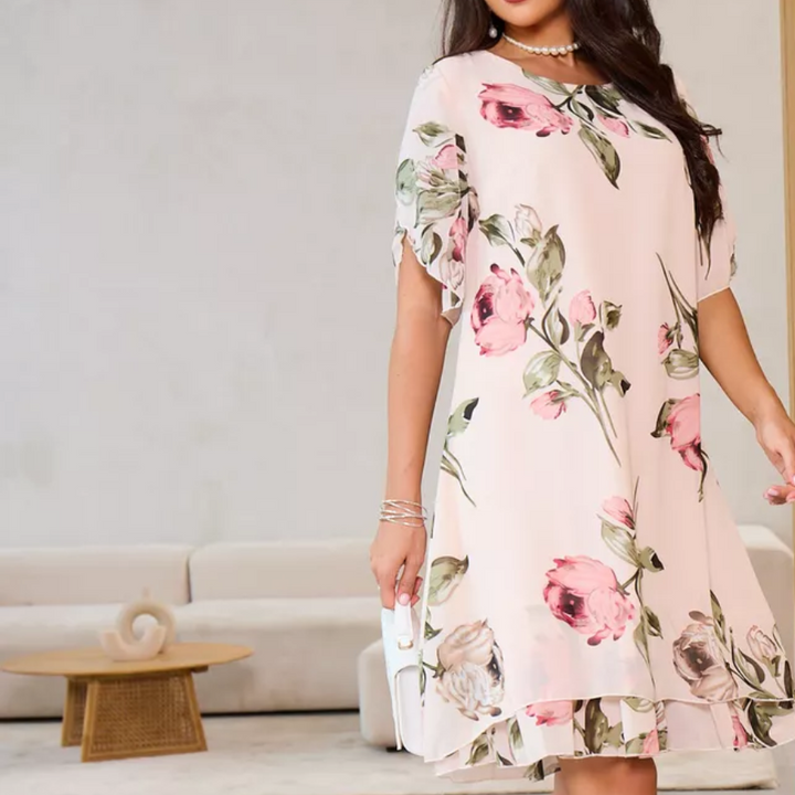 Kalina™ - Chiffon Dress with Flower Petals