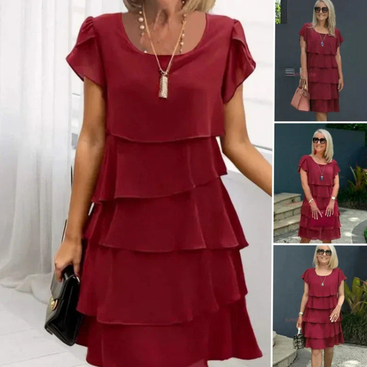 Kiki™ - Women's Dress with Wavy Cut and Ruffles