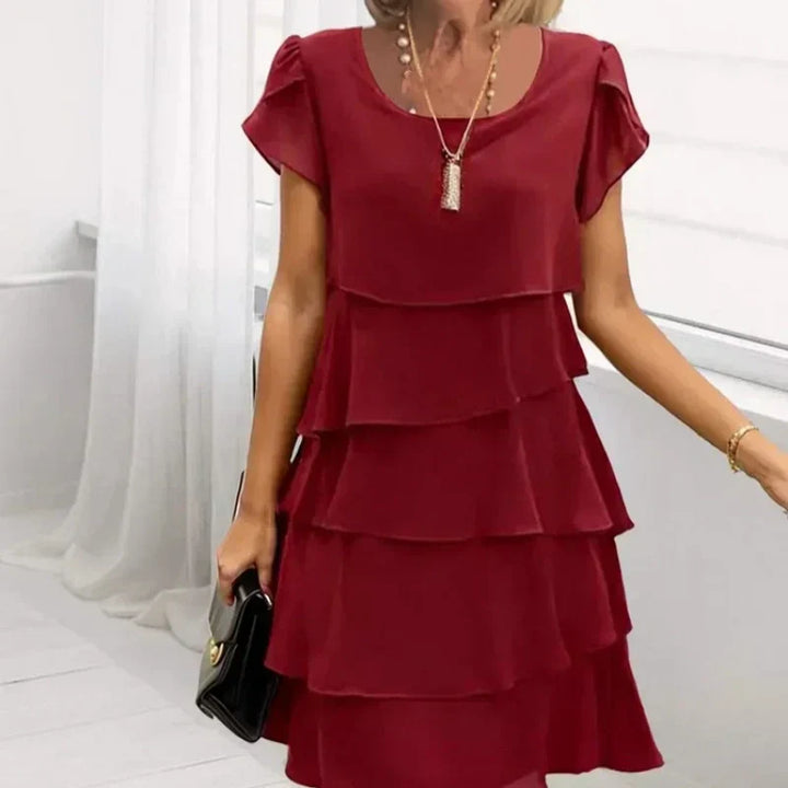 Kiki™ - Women's Dress with Wavy Cut and Ruffles