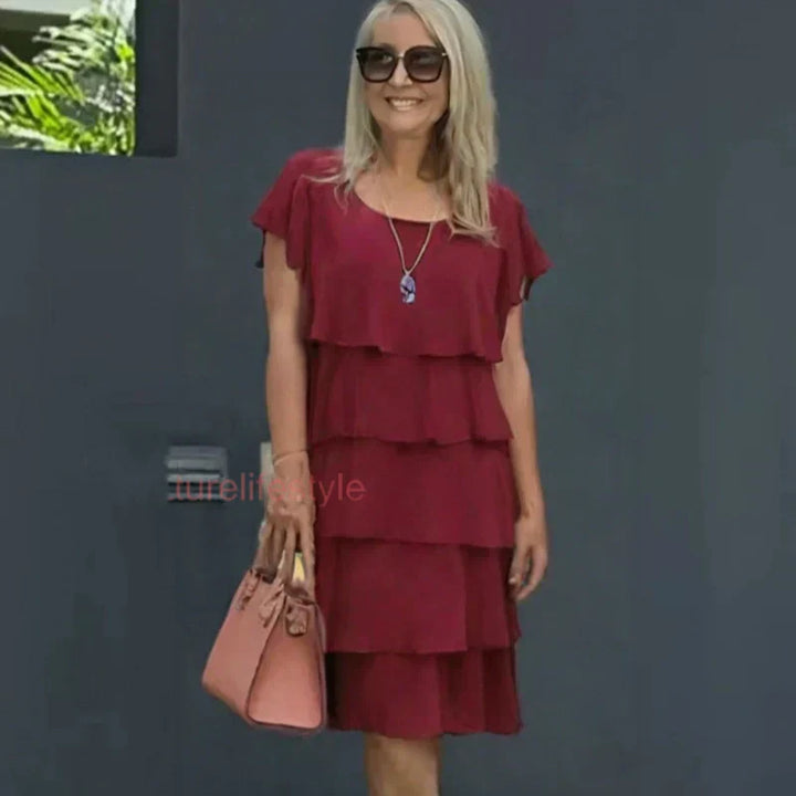 Kiki™ - Women's Dress with Wavy Cut and Ruffles