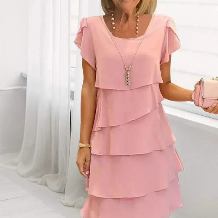 Kiki™ - Women's Dress with Wavy Cut and Ruffles