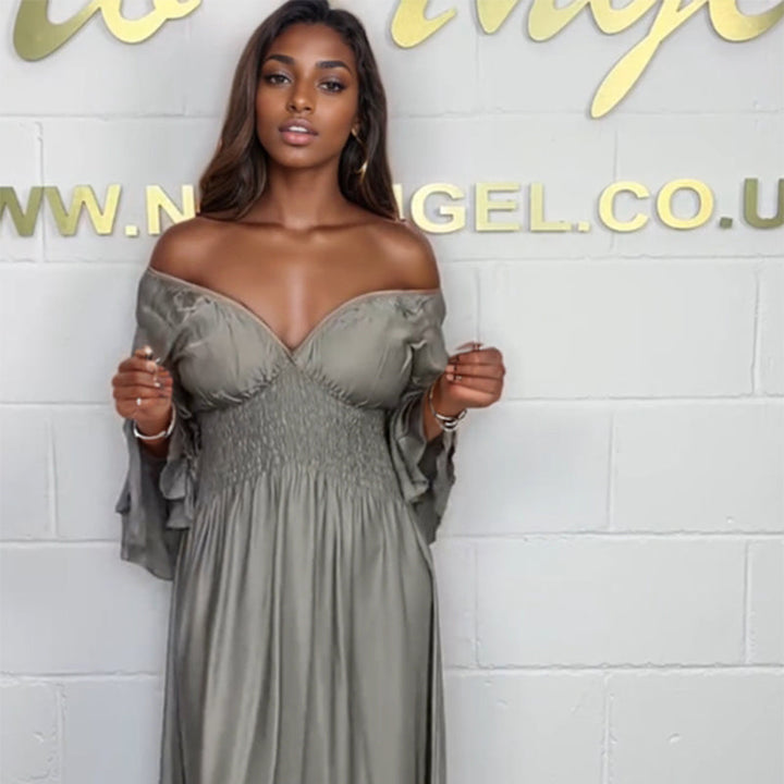 Sybille™ - Flared Dress with Ruffles and High Waist