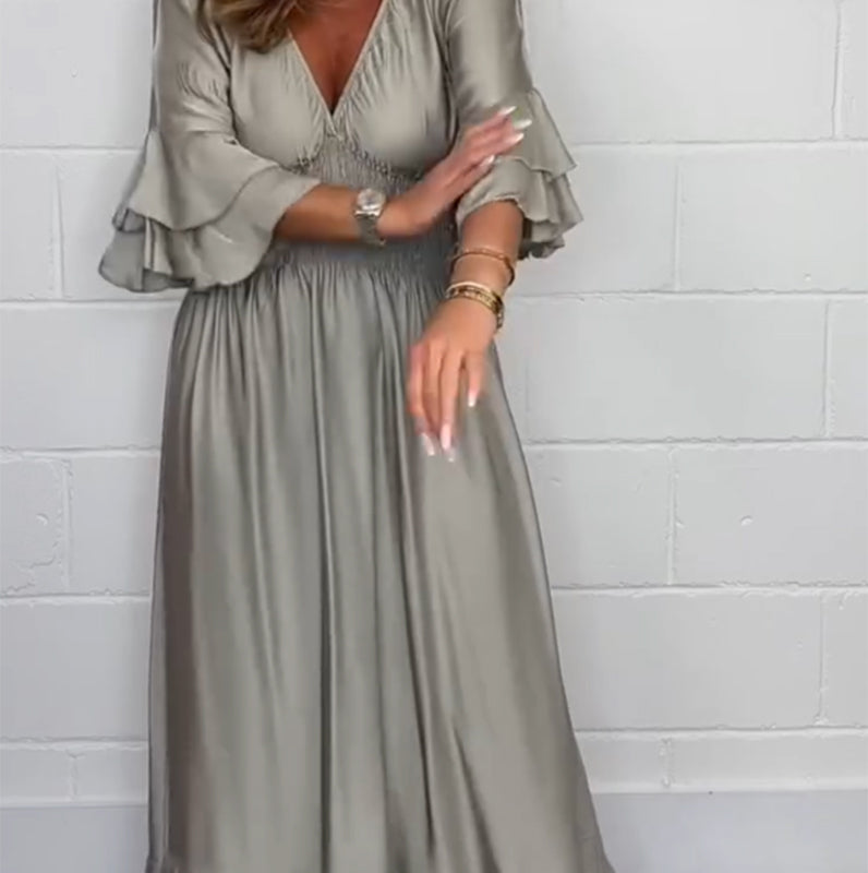 Sybille™ - Flared Dress with Ruffles and High Waist