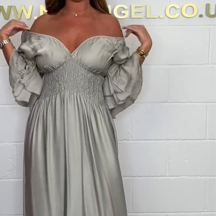 Sybille™ - Flared Dress with Ruffles and High Waist