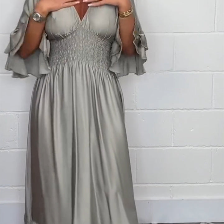 Sybille™ - Flared Dress with Ruffles and High Waist