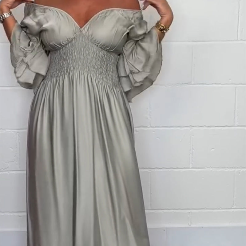 Sybille™ - Flared Dress with Ruffles and High Waist