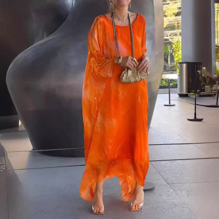 Lenora™ - Elegant Marble Chiffon Dresses with Print