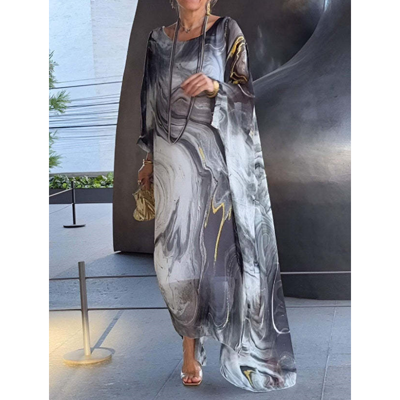 Lenora™ - Elegant Marble Chiffon Dresses with Print