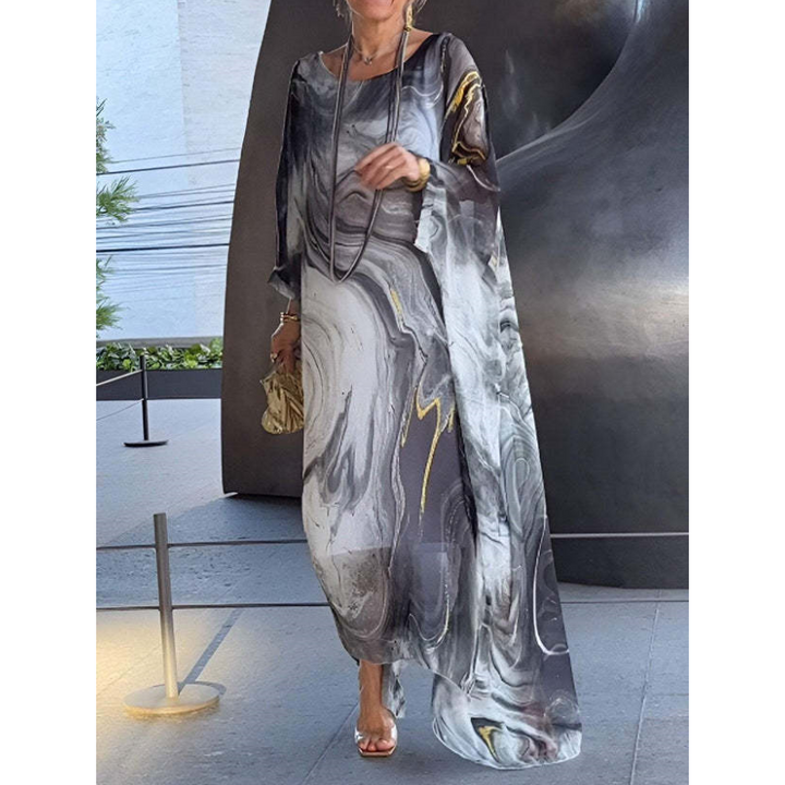 Lenora™ - Elegant Marble Chiffon Dresses with Print