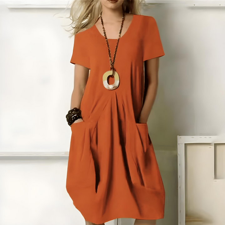 Seraphina™ - Elegant Cotton Dress with Tummy Control